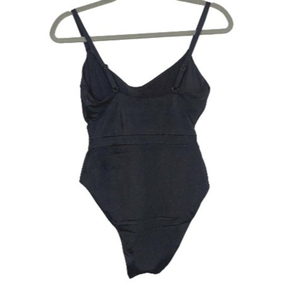 NWT Andie The Samoa One Piece Swimsuit Keyhole V Neck Removable Cups S Black - Picture 4 of 11
